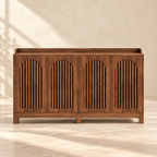 Front view of Arlo’s four-door sideboard and short legs