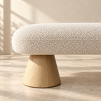 Alba textured bouclé seat and tapered support detail
