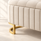 Odette pleated upholstery and gold-tone leg detail