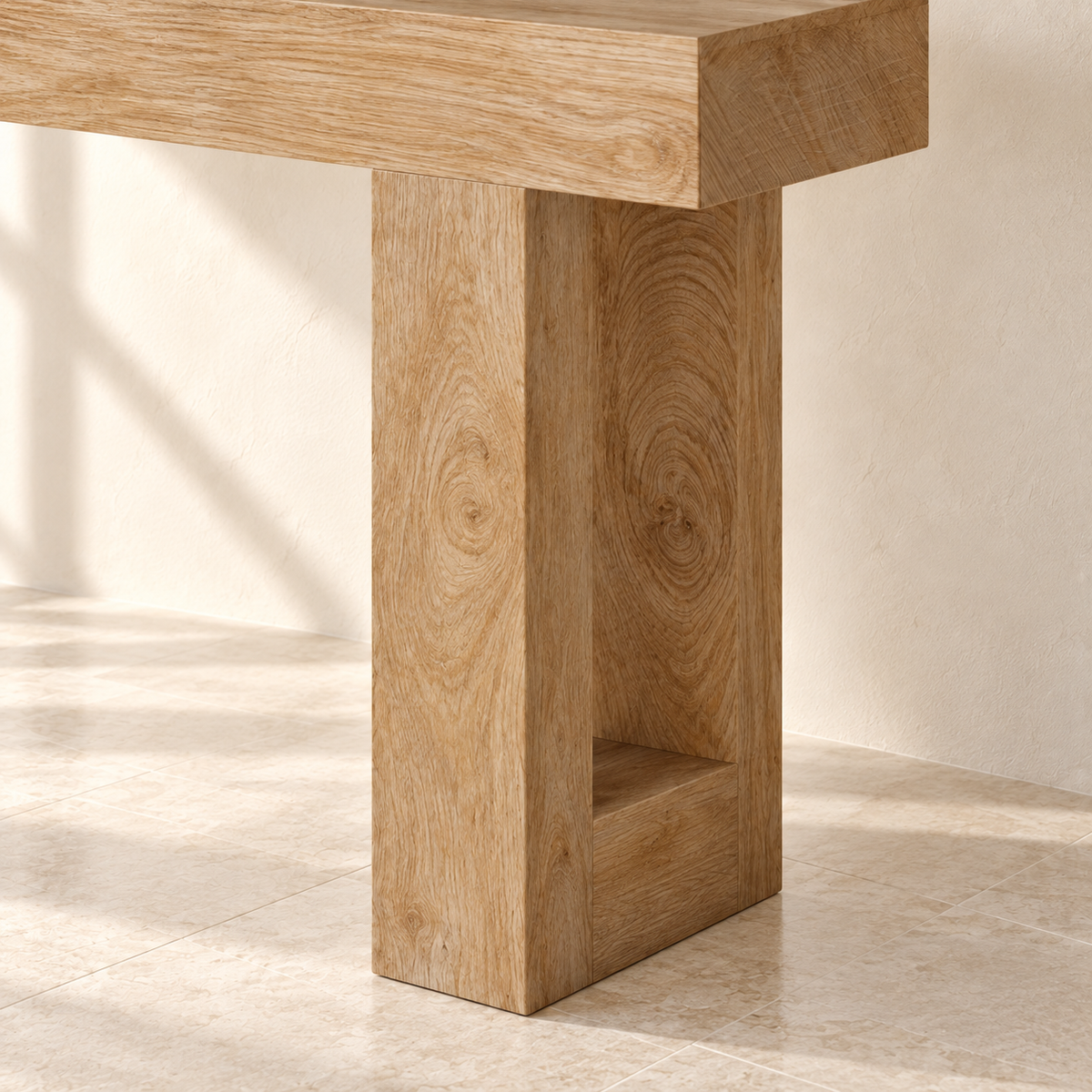 Vale open rectangular table support detail