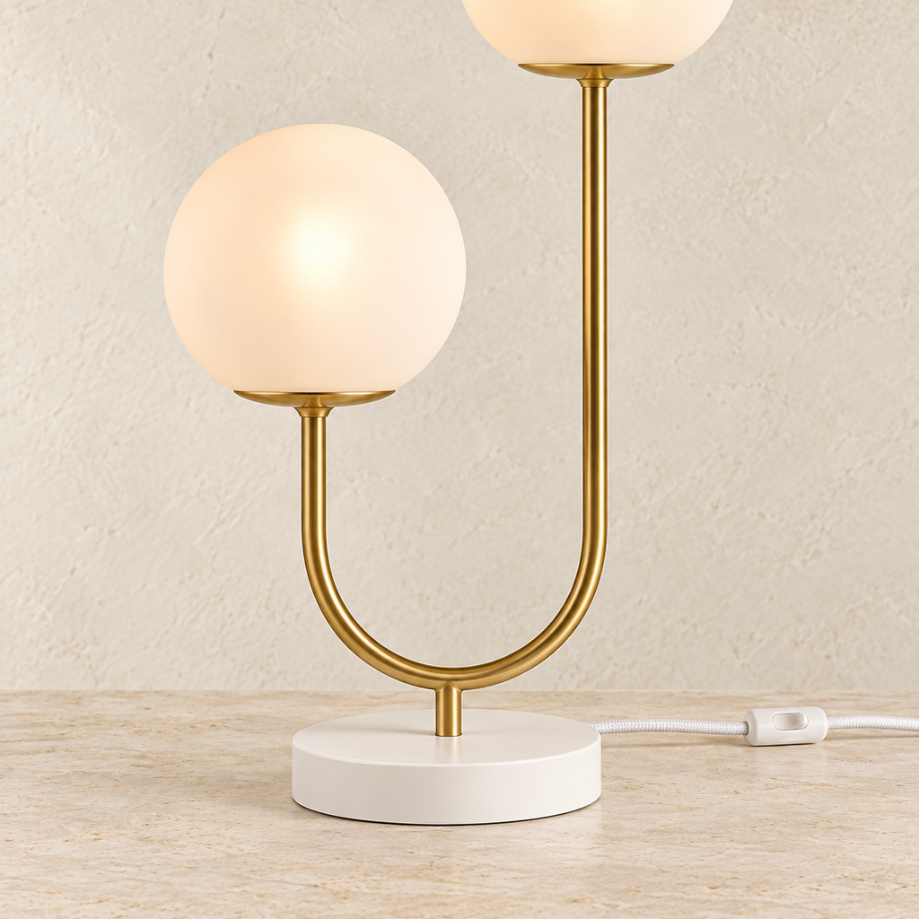 Orbe curved stem and white circular base detail