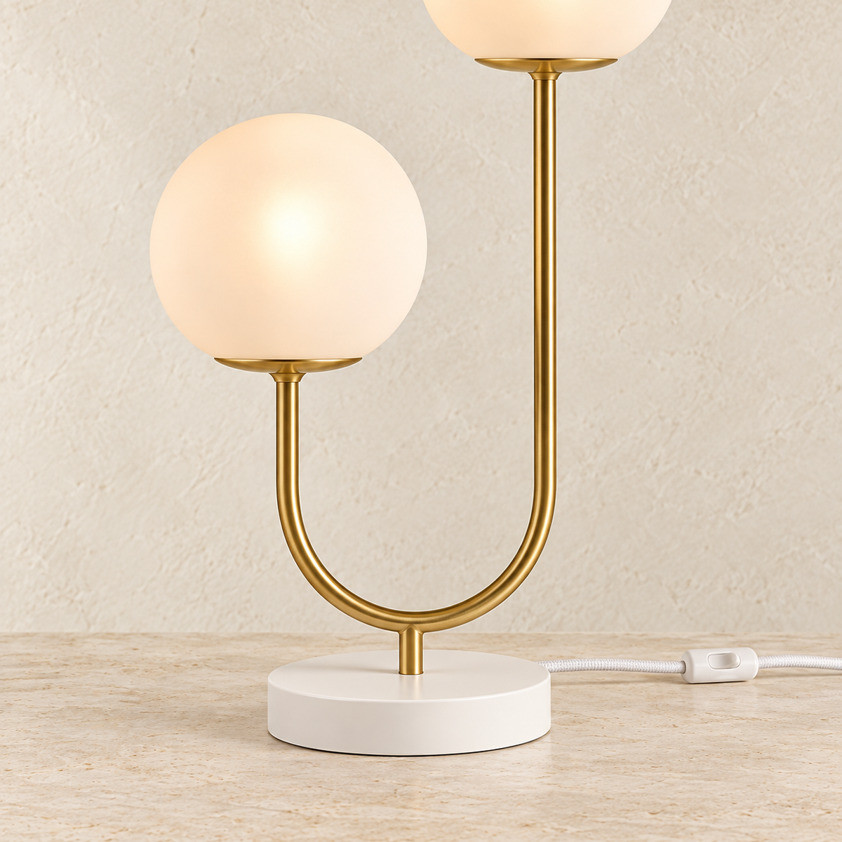 Orbe curved stem and white circular base detail