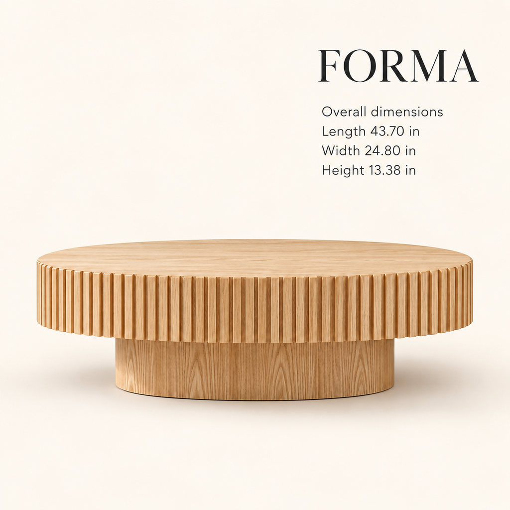 Forma oval coffee table size guide