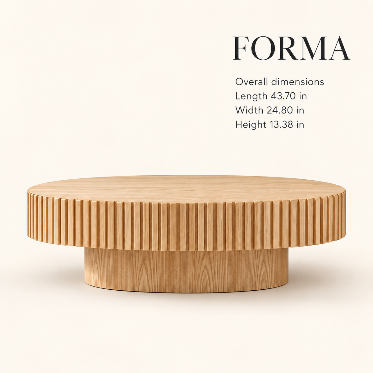 Forma oval coffee table size guide