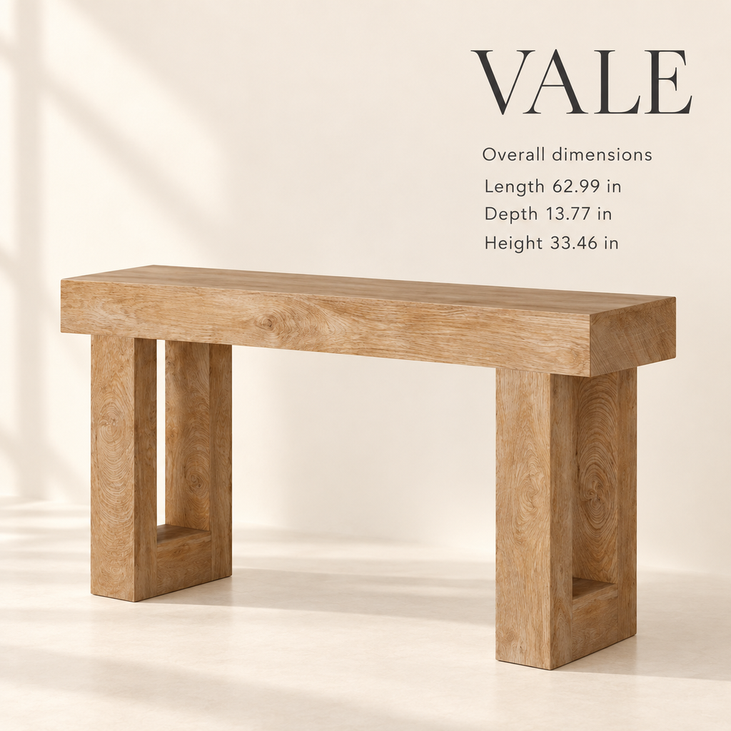 Vale console table size guide