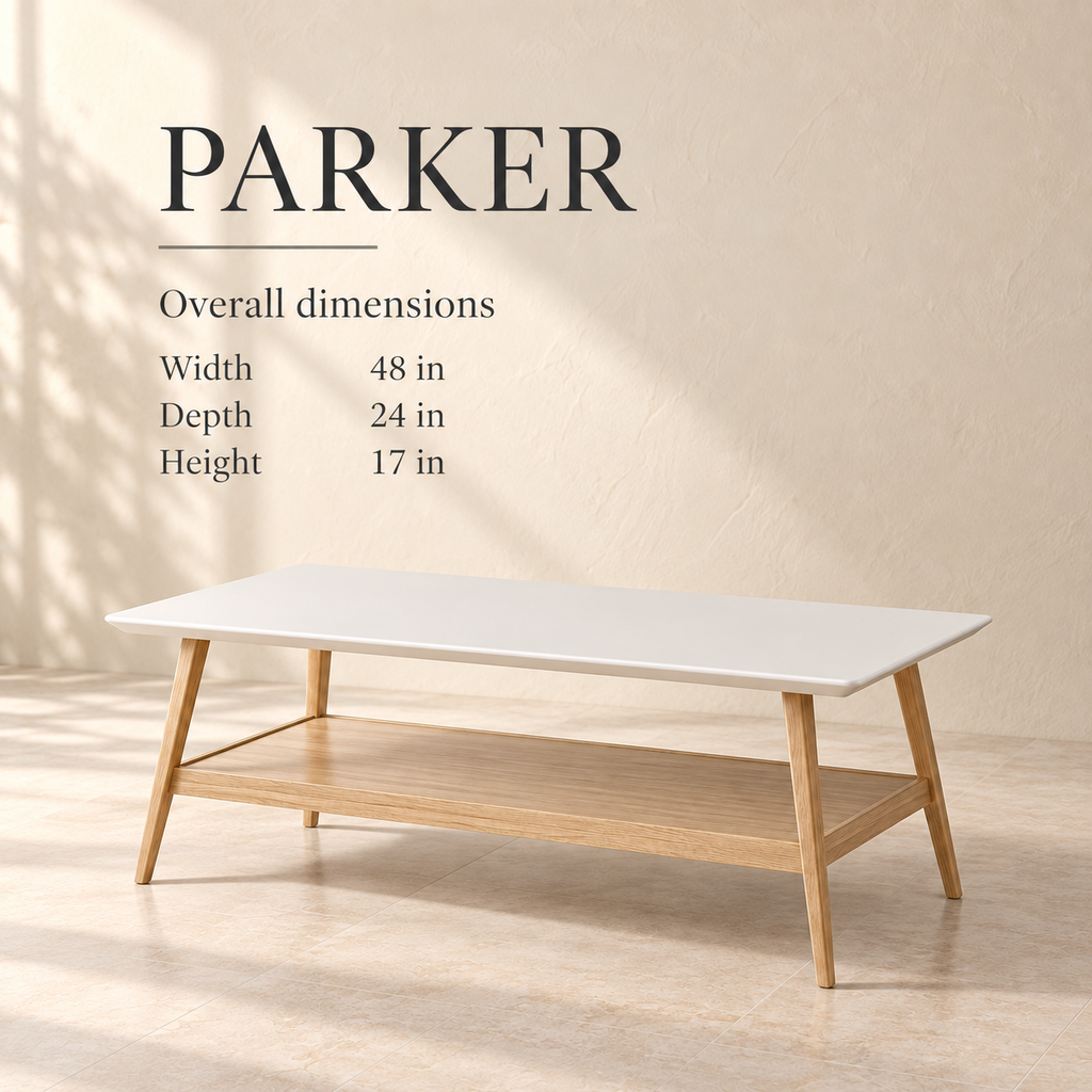 Parker coffee table size guide