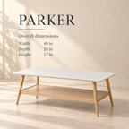 Parker coffee table size guide