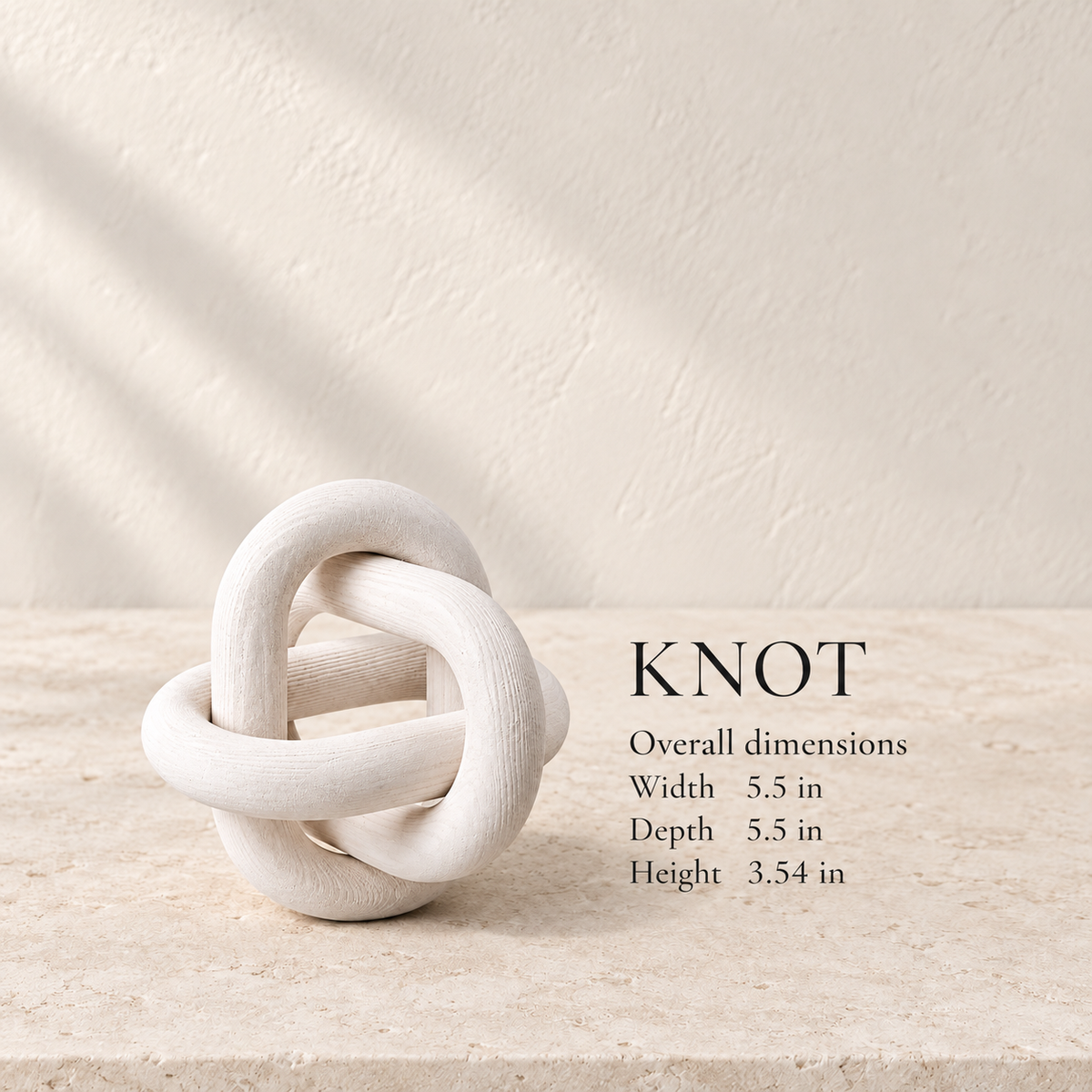 Knot three-link wooden accent size guide