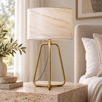 Arden table lamp styled on a bedside surface