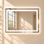 Aure 24 by 32 inch LED bathroom mirror in landscape orientation