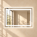 Aure 28 by 36 inch LED bathroom mirror in landscape orientation