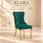Elara chair dimensions: 19.7 inches wide, 24.6 inches deep and 37.5 inches high