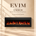 EVIM Ember slim electric fireplace brand card
