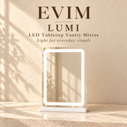 EVIM Lumi LED tabletop vanity mirror brand card