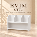 EVIM Mira four-compartment bookcase in white