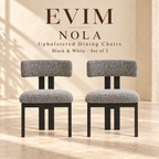 EVIM Nola black-and-white upholstered dining chairs, set of two