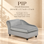 Pip pet sofa dimensions and small-dog size guidance