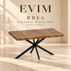 EVIM Rhea extendable dining table in brown and black