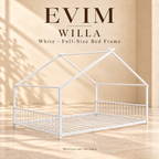 EVIM Willa white full-size house bed frame; mattress not included