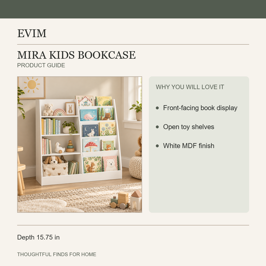 Mira bookcase storage and assembly information card